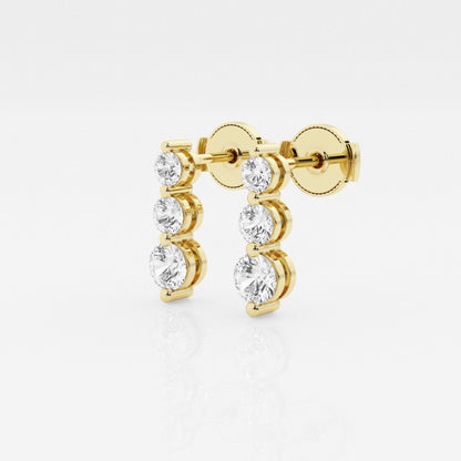 Adeline - Cascading Three-Stone Elegance Earrings