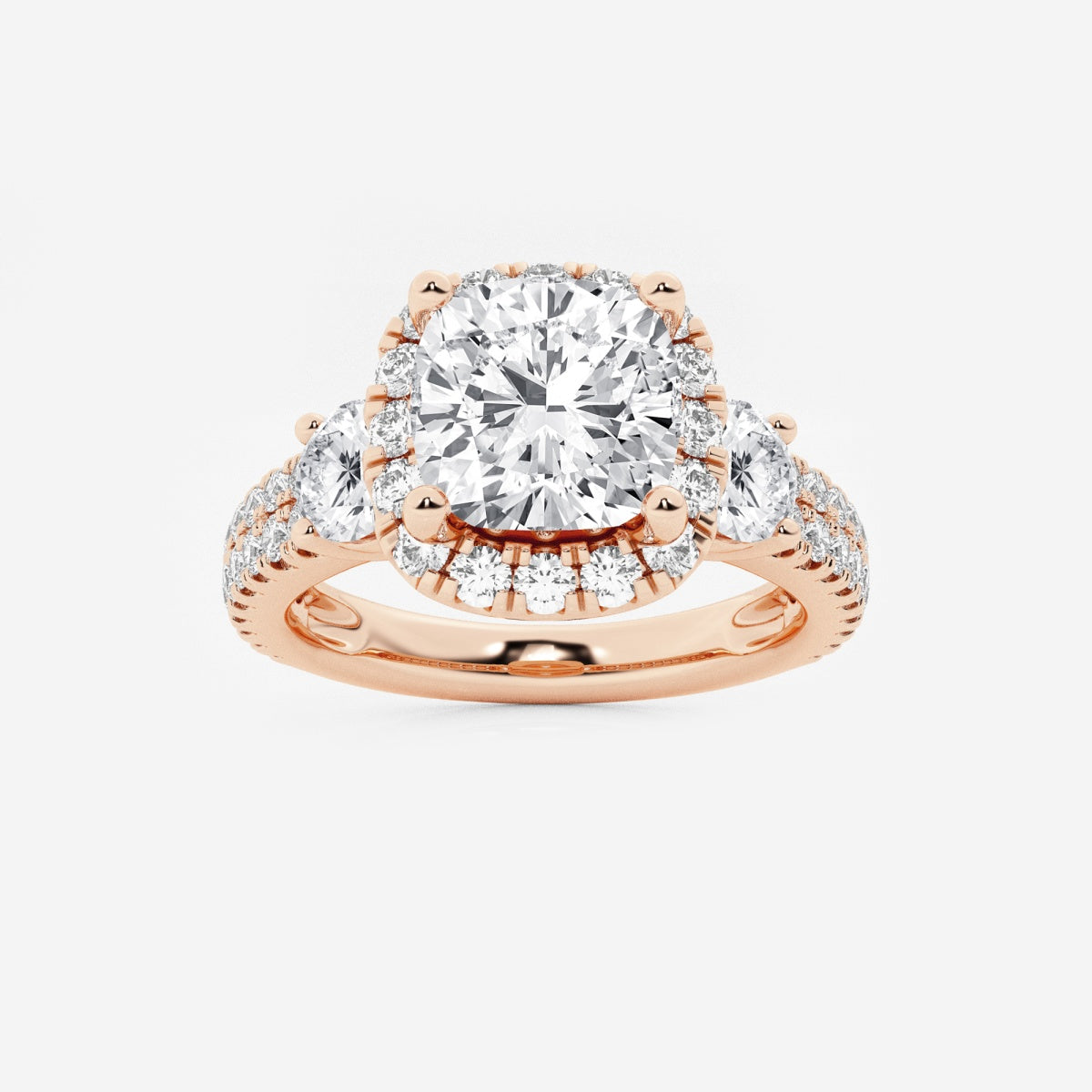 Adriana - Double Row Halo Engagement Ring