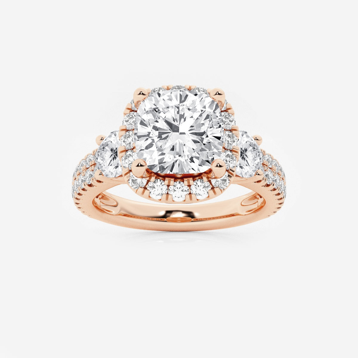 Adriana - Double Row Halo Engagement Ring