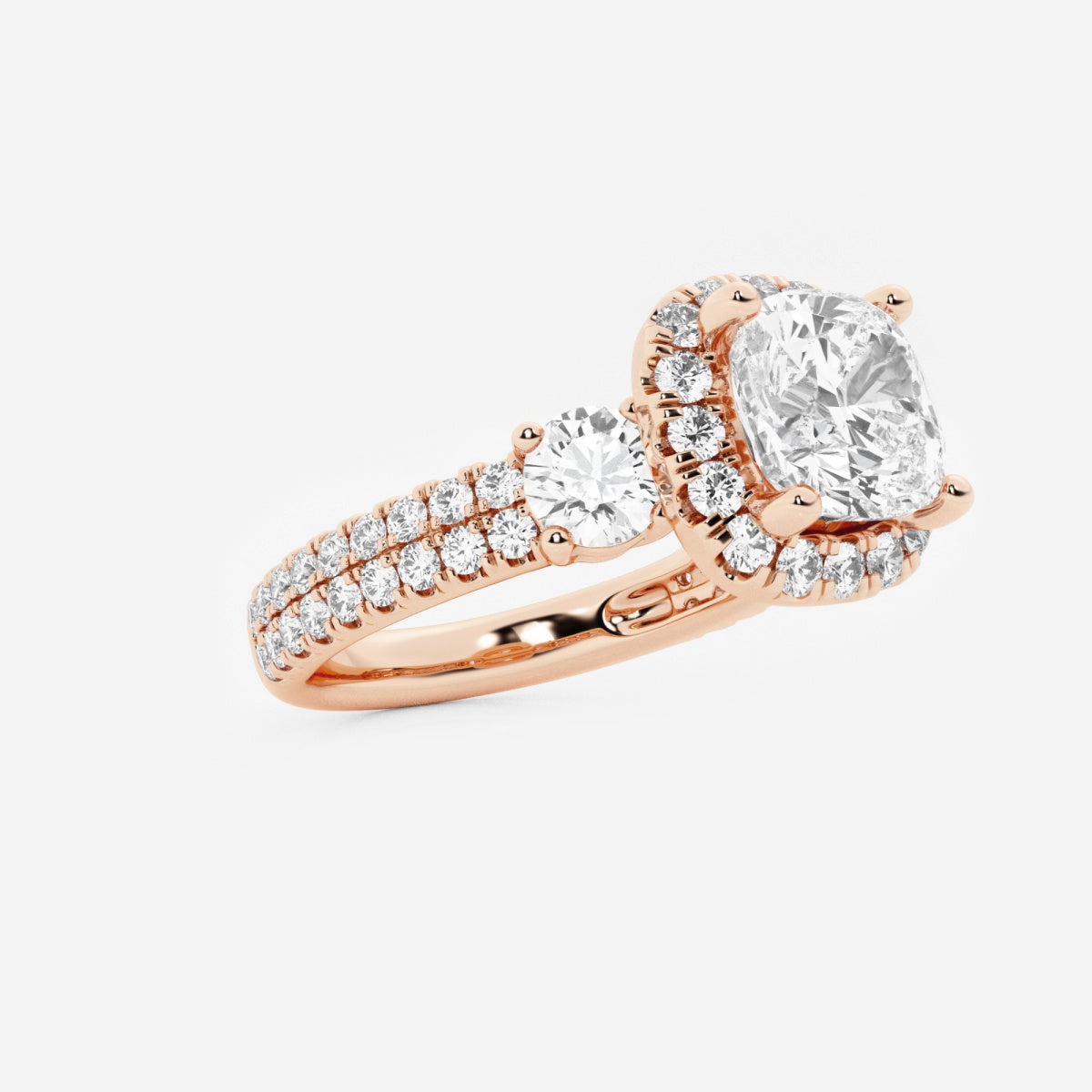 Adriana - Double Row Halo Engagement Ring