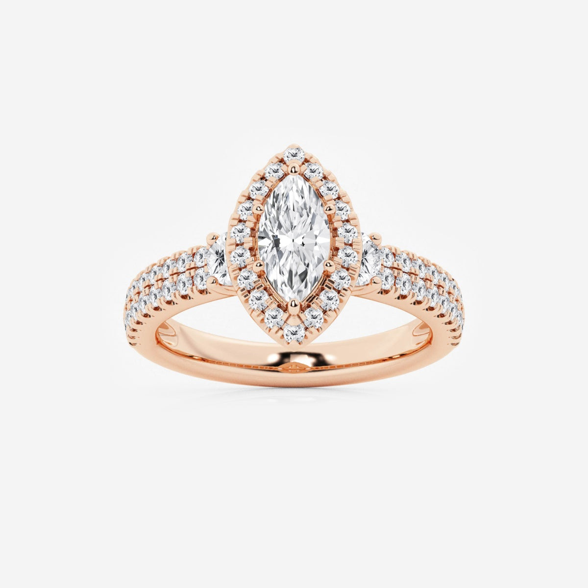 Adriana - Double Row Halo Engagement Ring