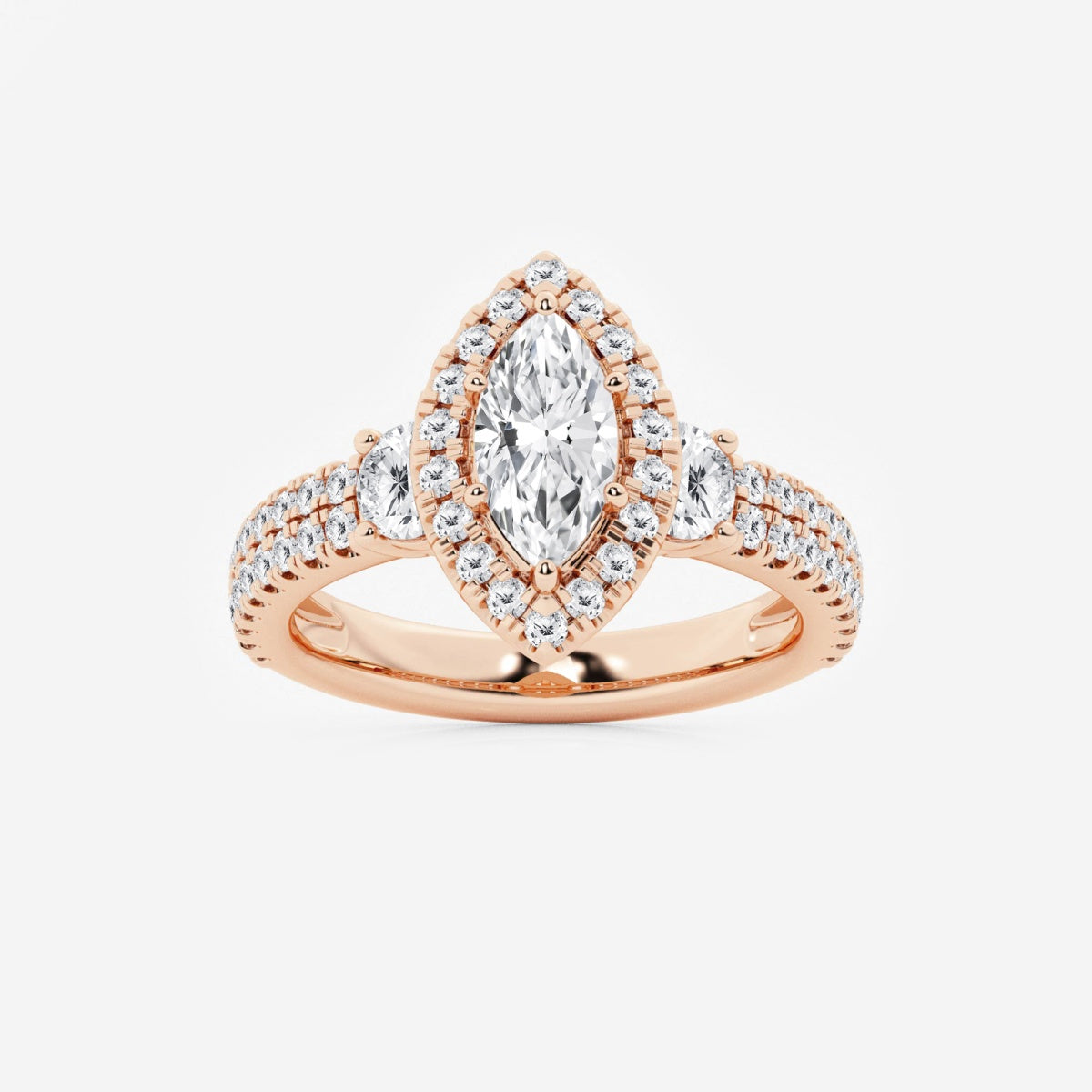 Adriana - Double Row Halo Engagement Ring