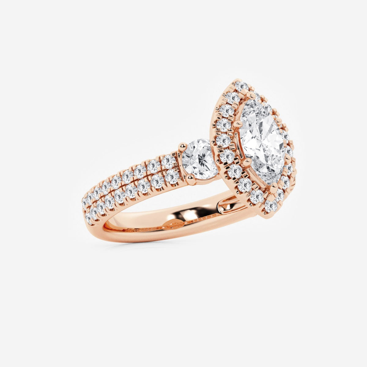 Adriana - Double Row Halo Engagement Ring