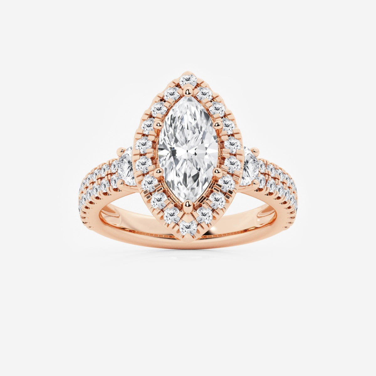 Adriana - Double Row Halo Engagement Ring