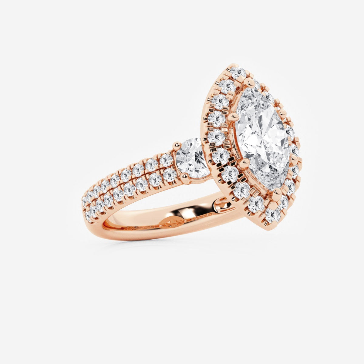 Adriana - Double Row Halo Engagement Ring