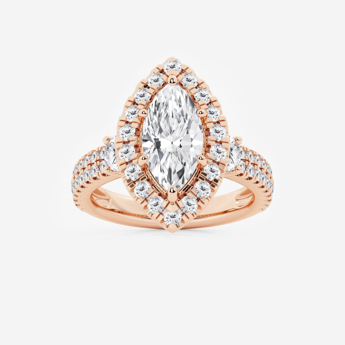 Adriana - Double Row Halo Engagement Ring