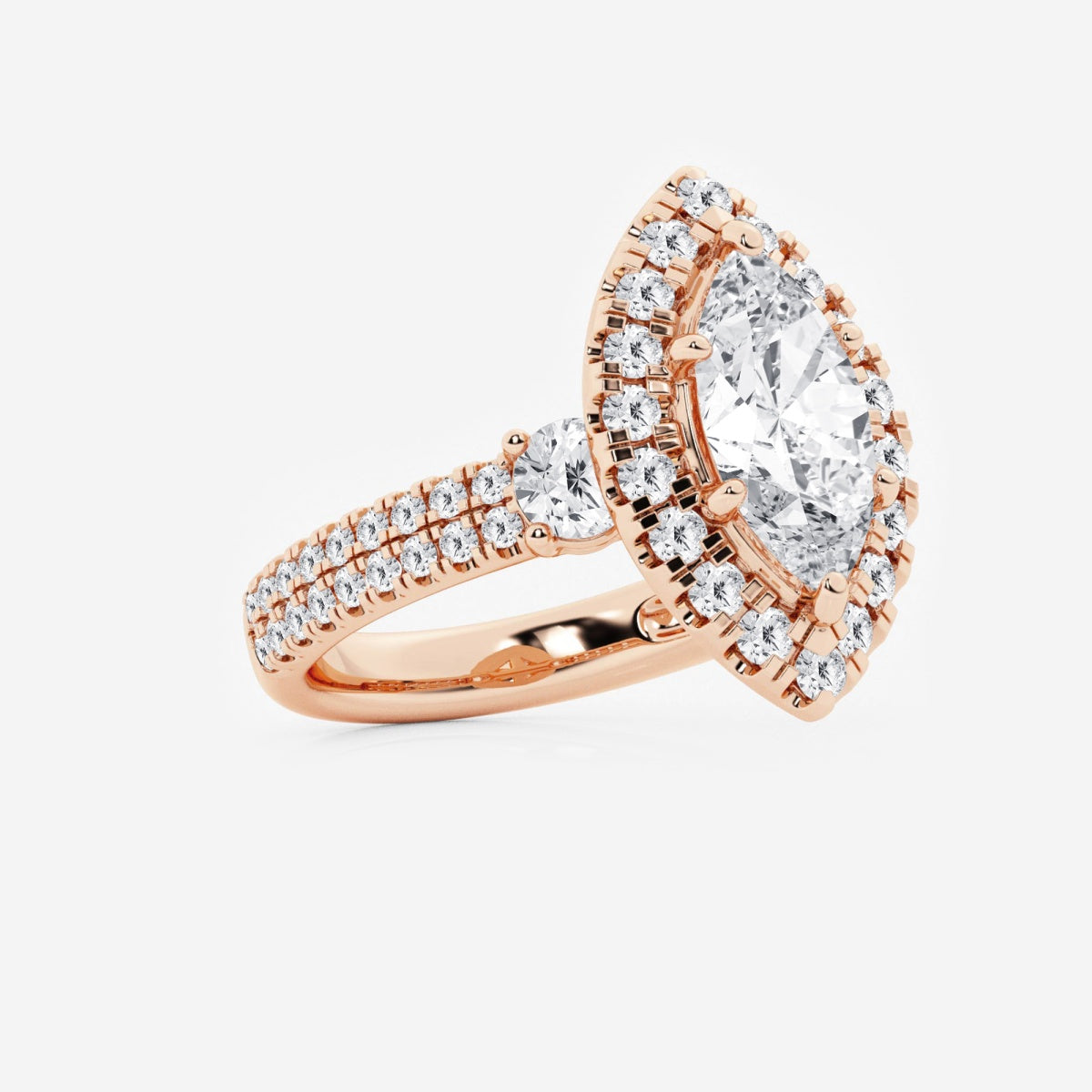 Adriana - Double Row Halo Engagement Ring