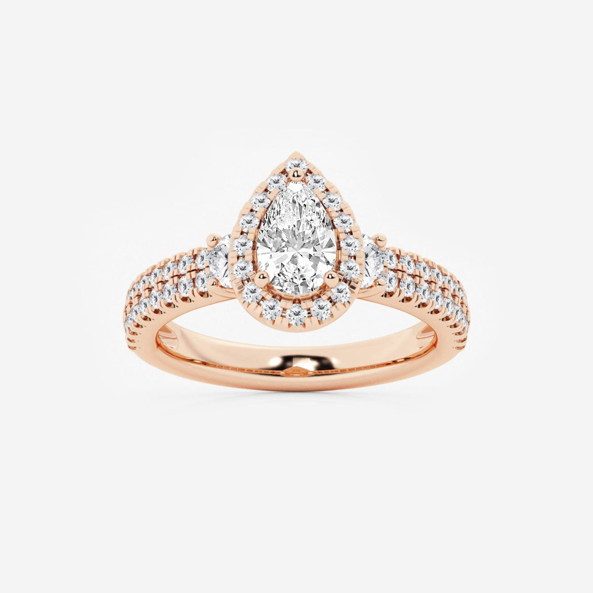 Adriana - Double Row Halo Engagement Ring