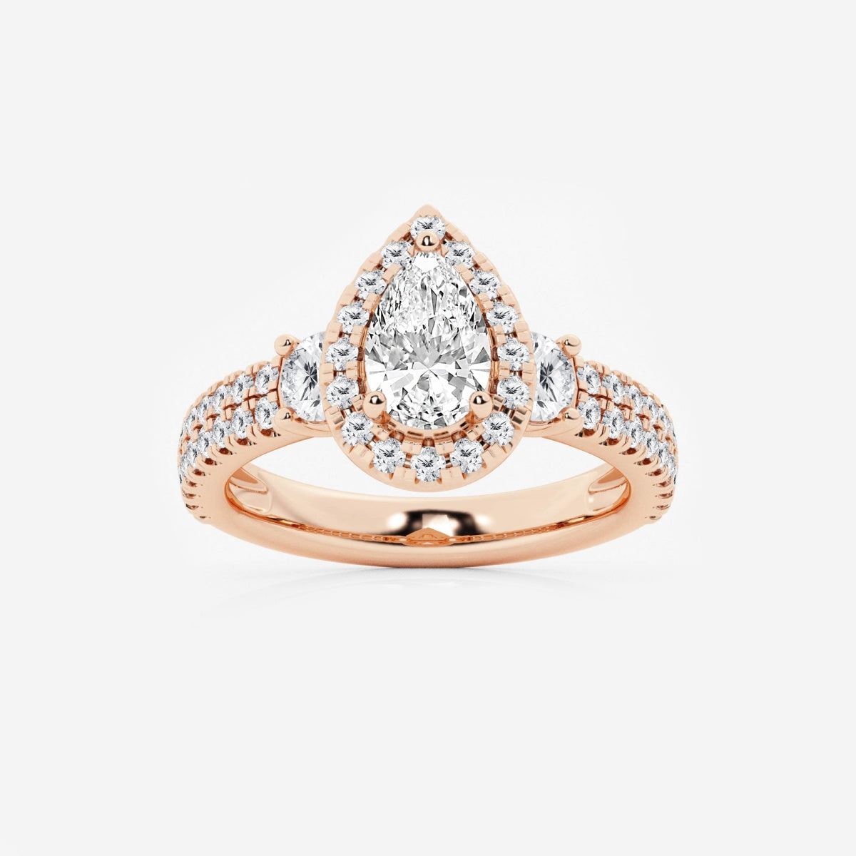 Adriana - Double Row Halo Engagement Ring