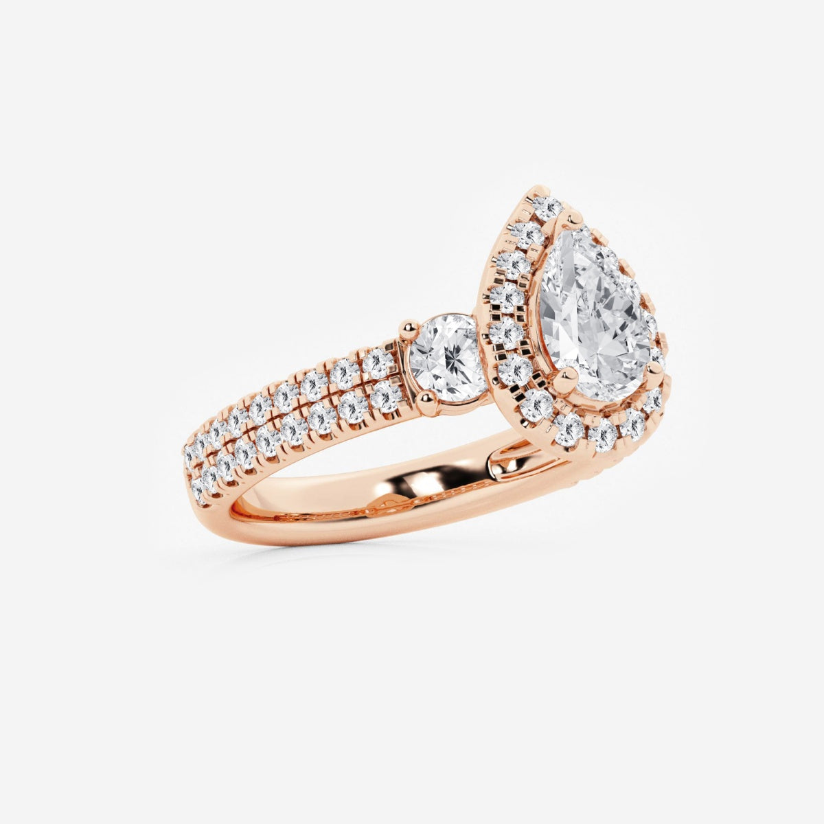 Adriana - Double Row Halo Engagement Ring