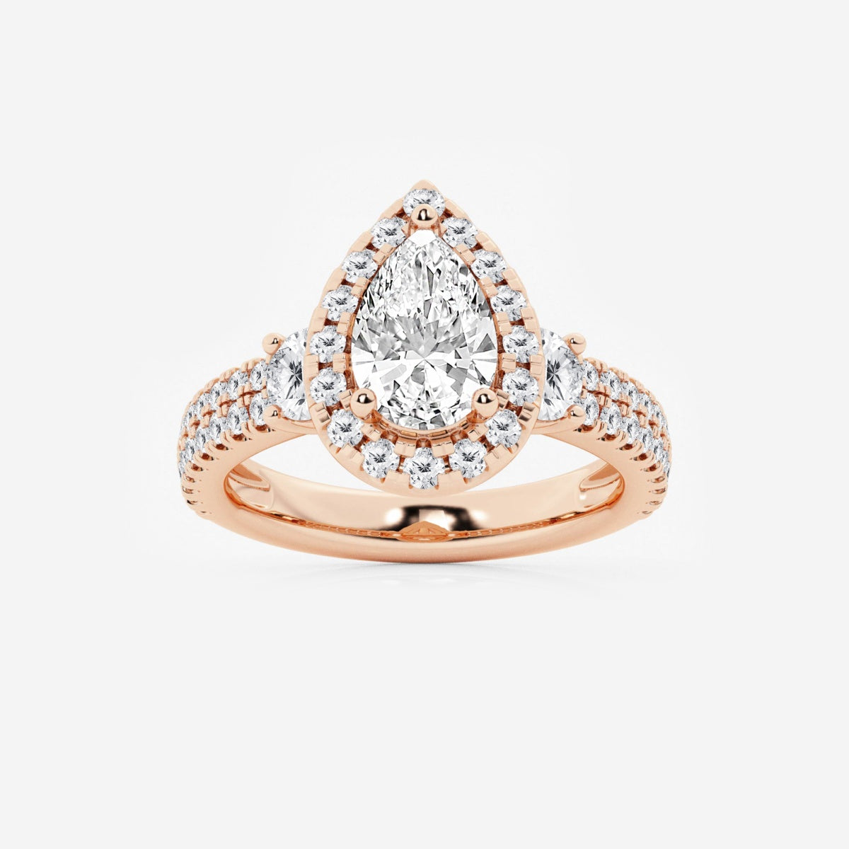 Adriana - Double Row Halo Engagement Ring