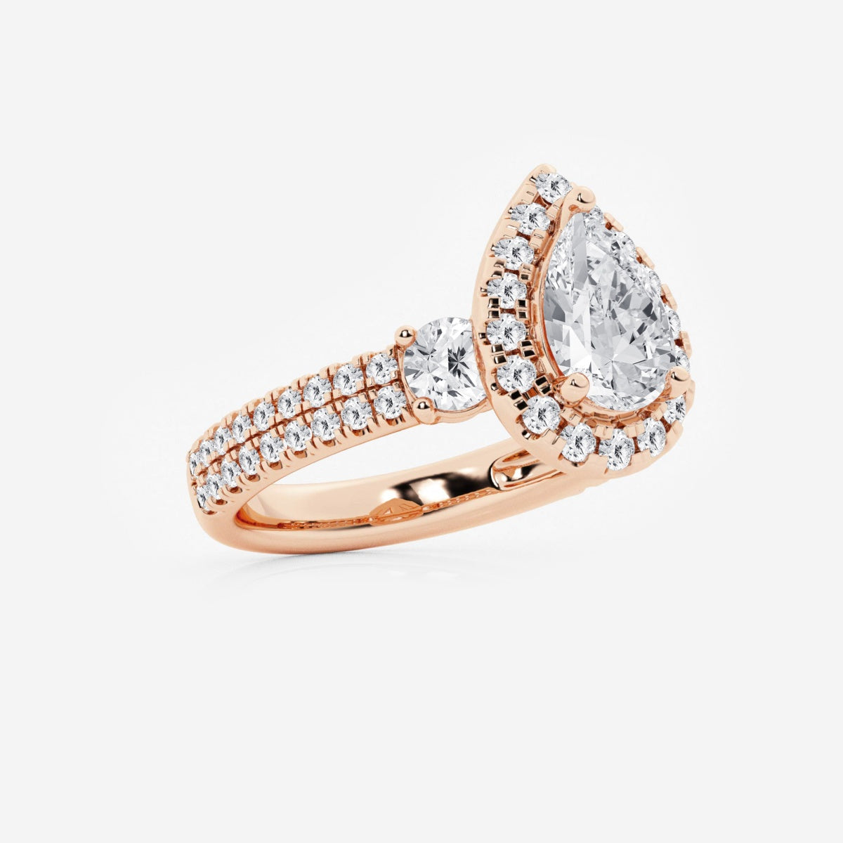 Adriana - Double Row Halo Engagement Ring