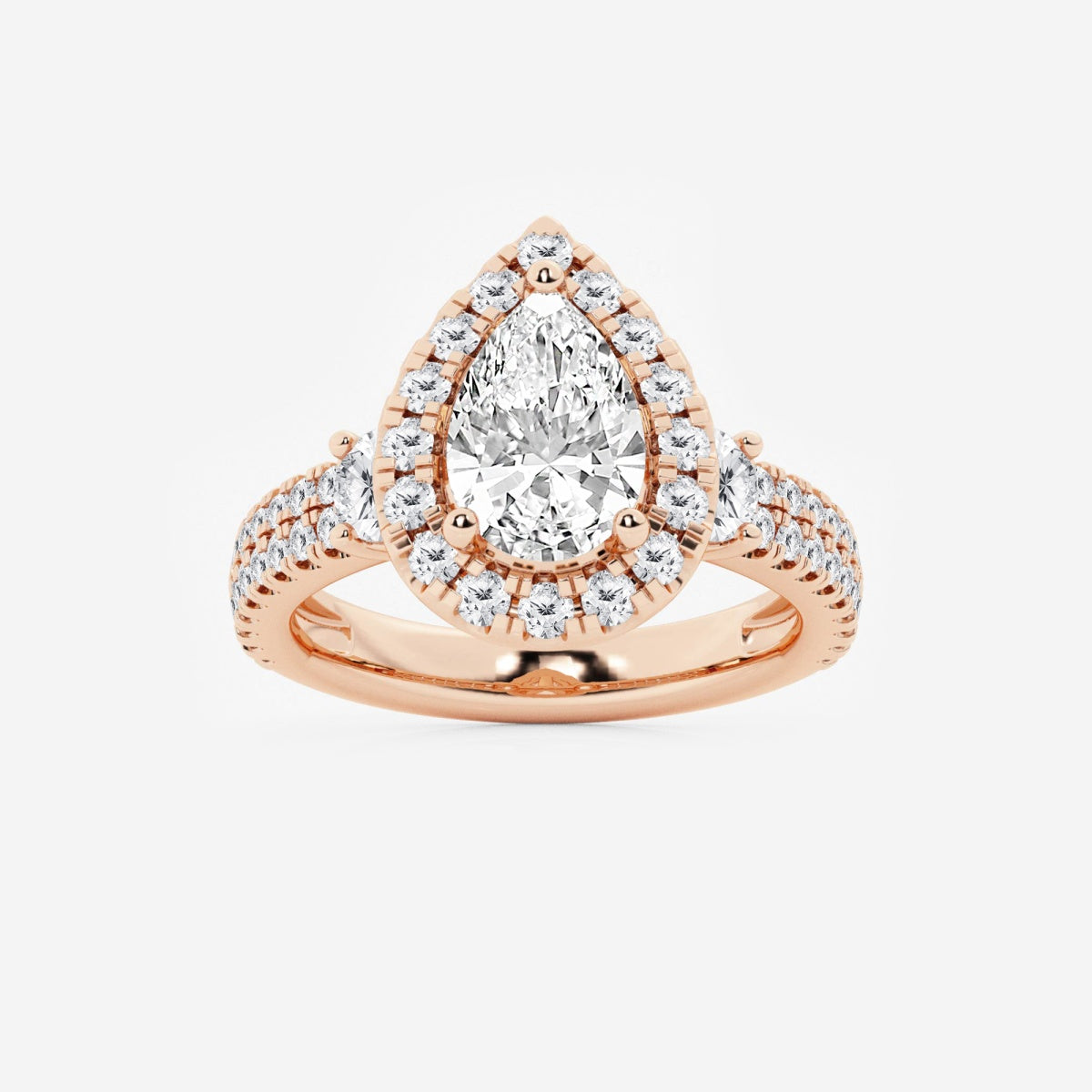 Adriana - Double Row Halo Engagement Ring