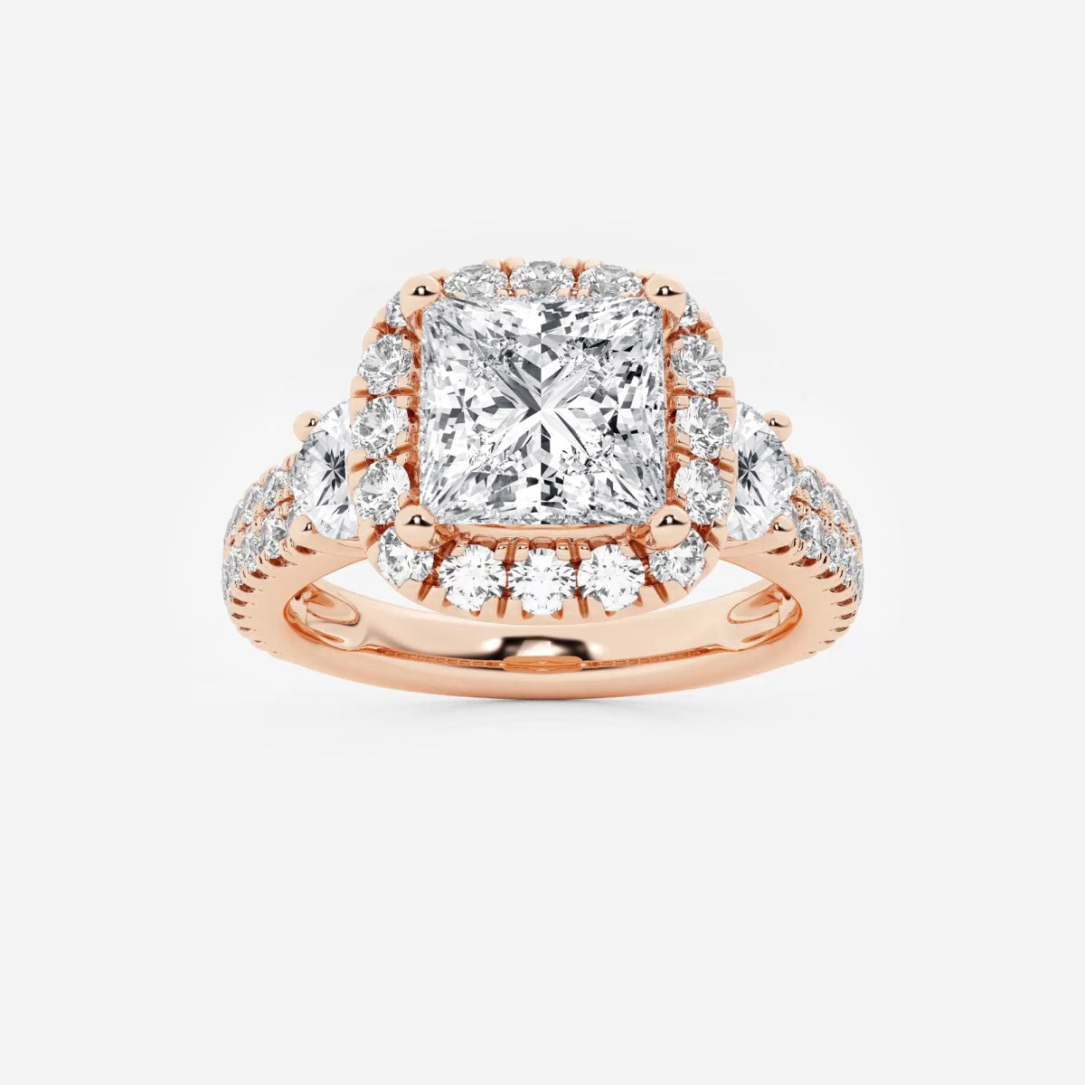 Adriana - Double Row Halo Engagement Ring