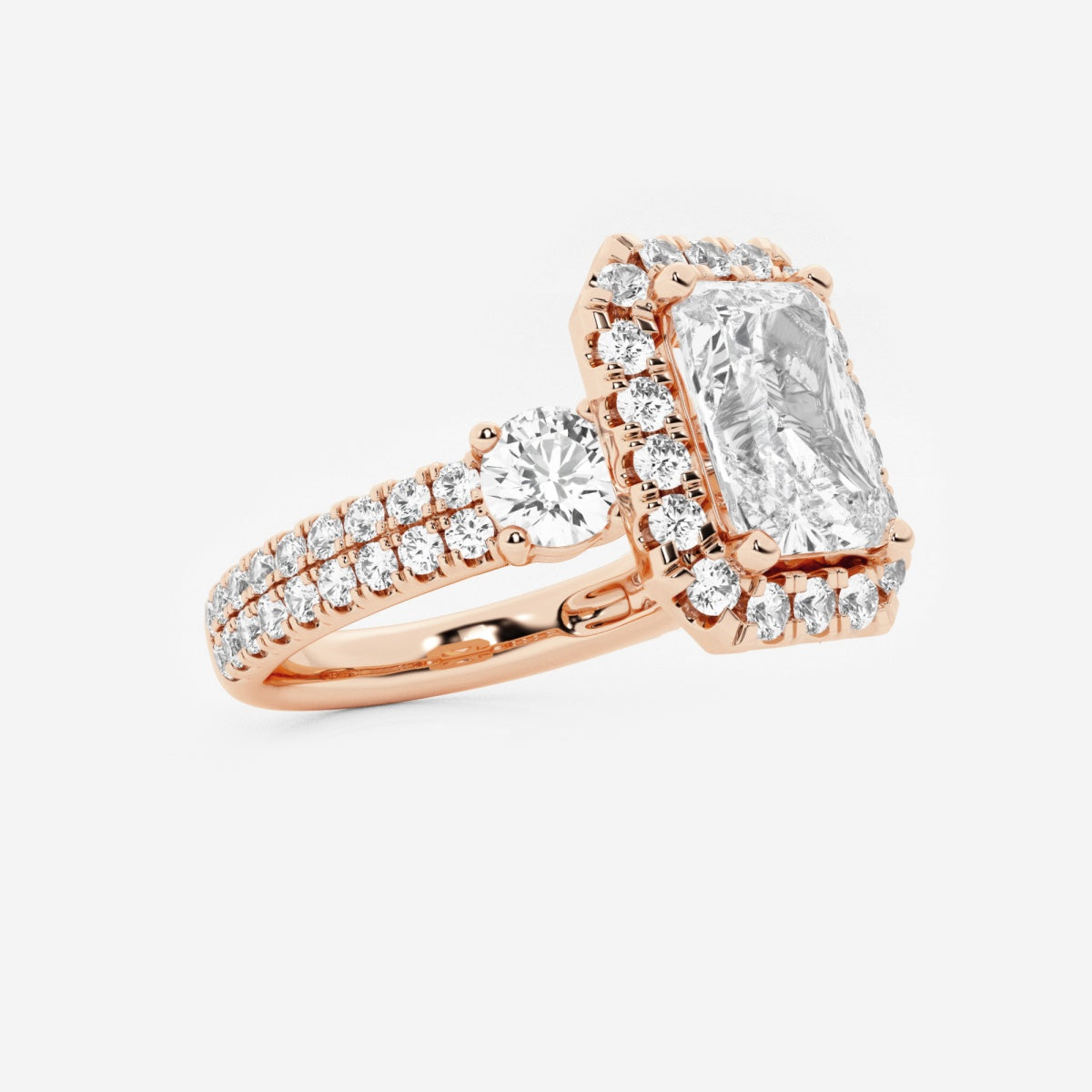 Adriana - Double Row Halo Engagement Ring