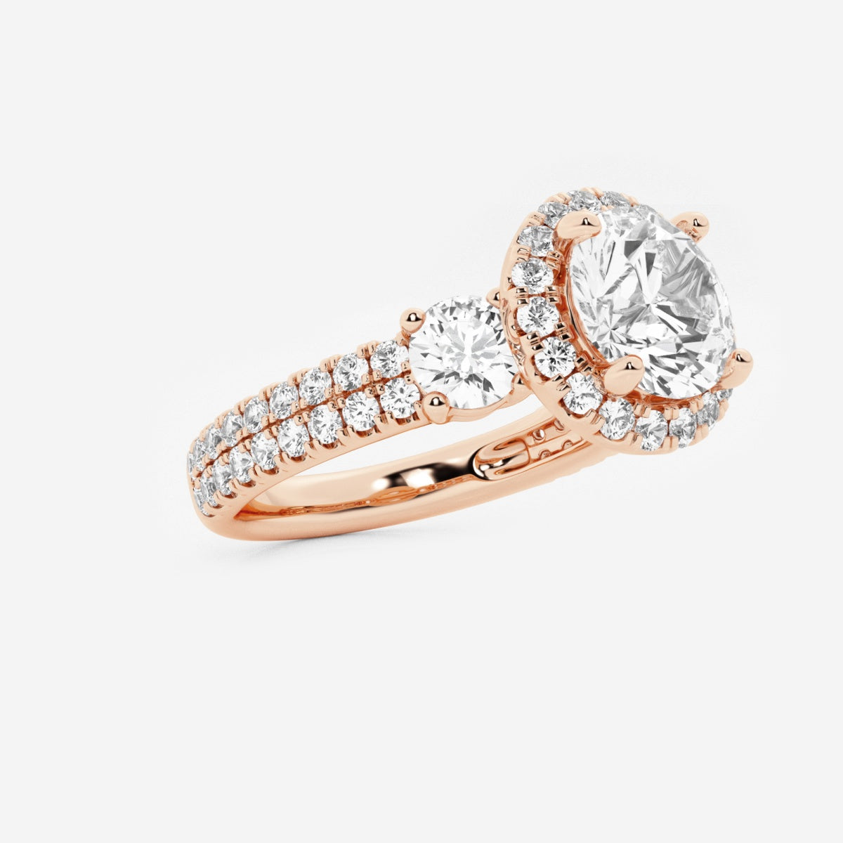 Adriana - Double Row Halo Engagement Ring