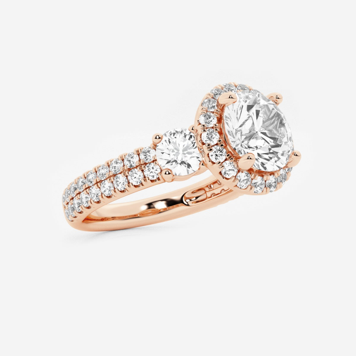 Adriana - Double Row Halo Engagement Ring