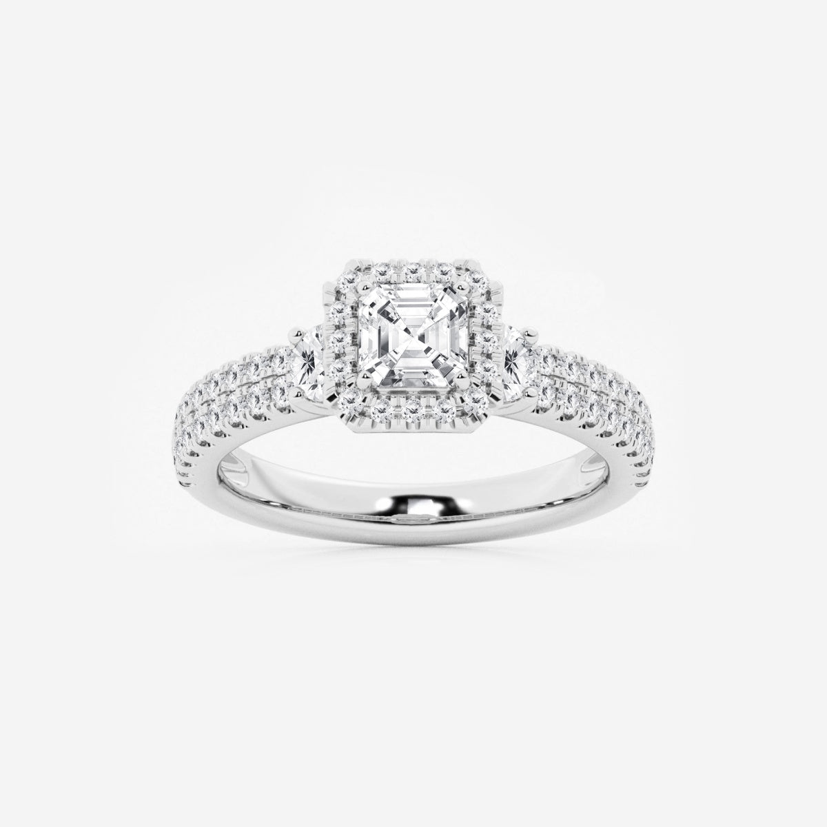 Adriana - Double Row Halo Engagement Ring