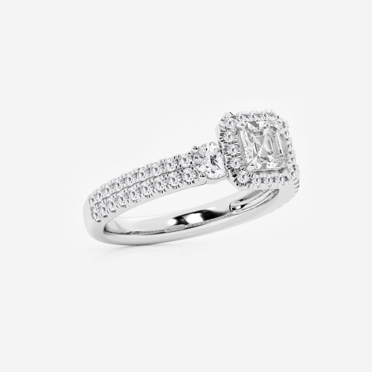 Adriana - Double Row Halo Engagement Ring