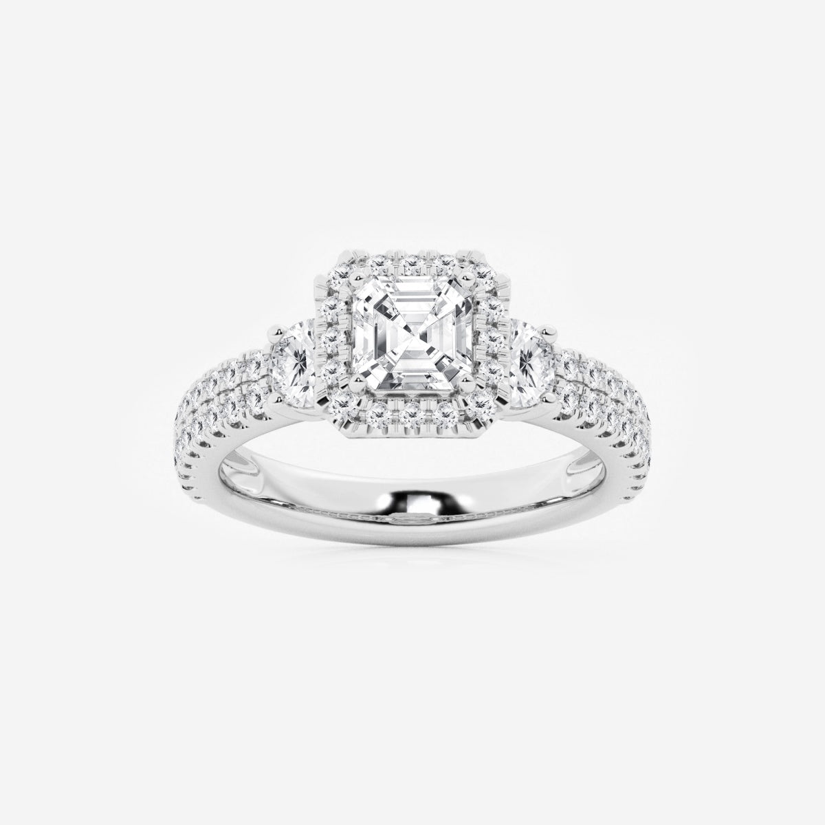 Adriana - Double Row Halo Engagement Ring