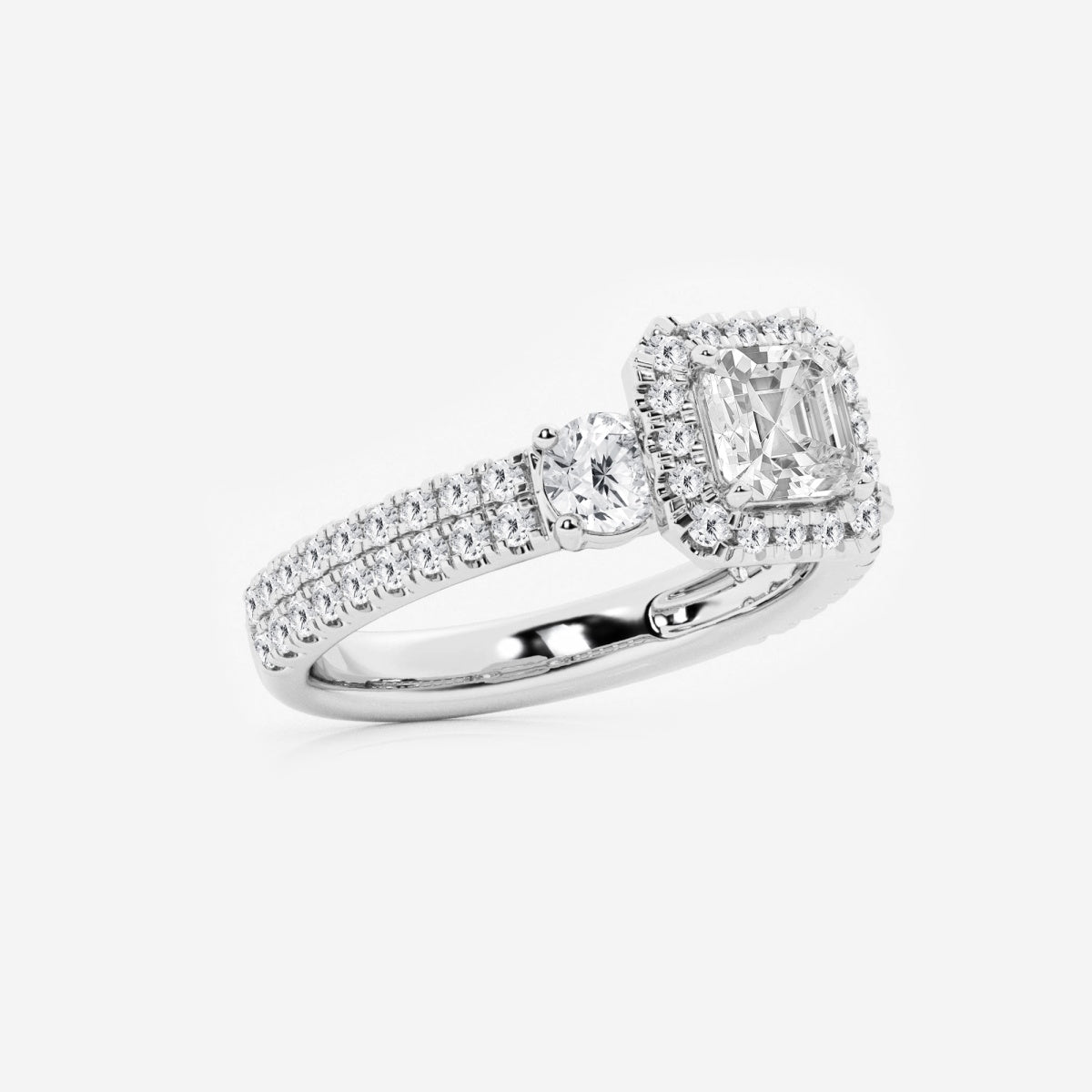 Adriana - Double Row Halo Engagement Ring