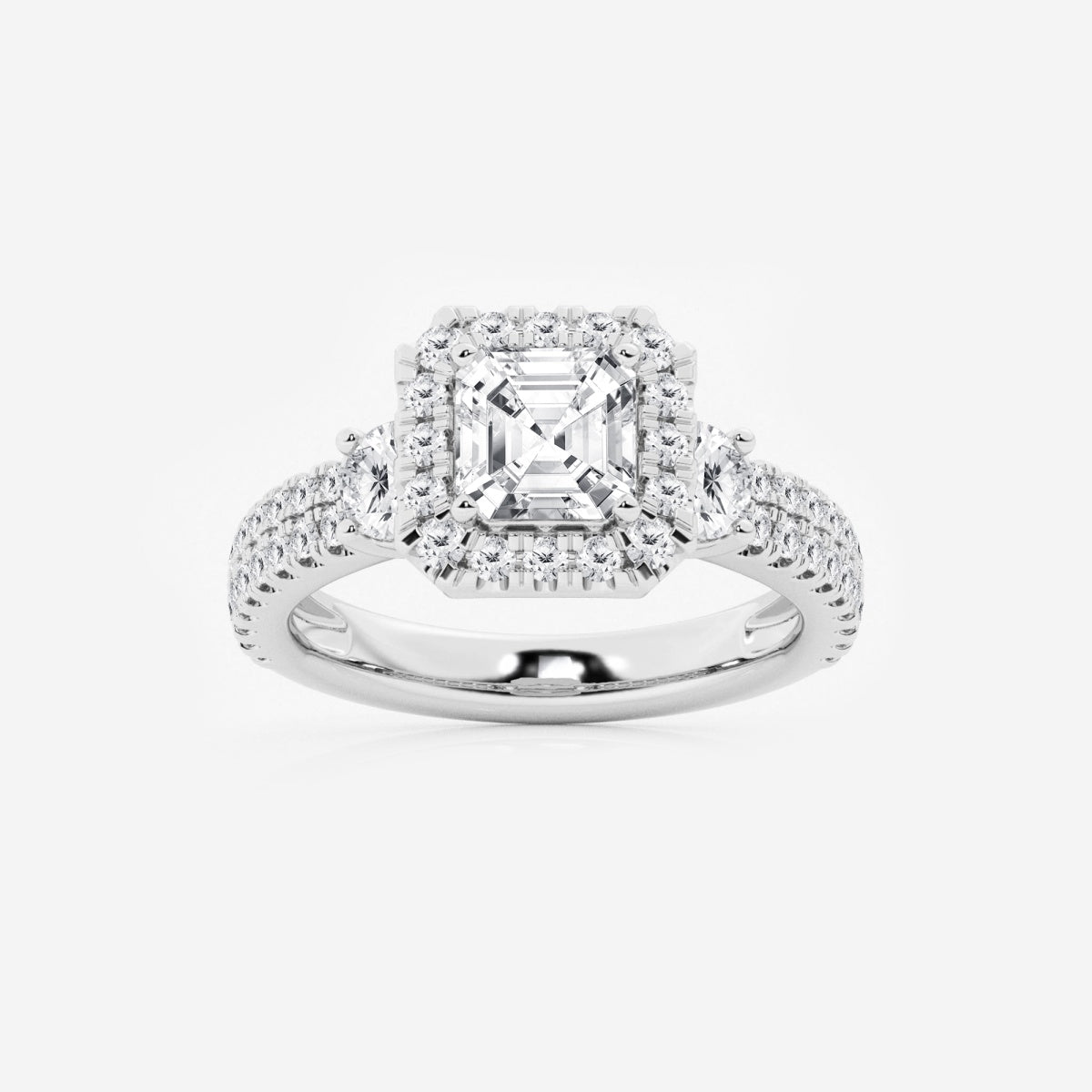 Adriana - Double Row Halo Engagement Ring