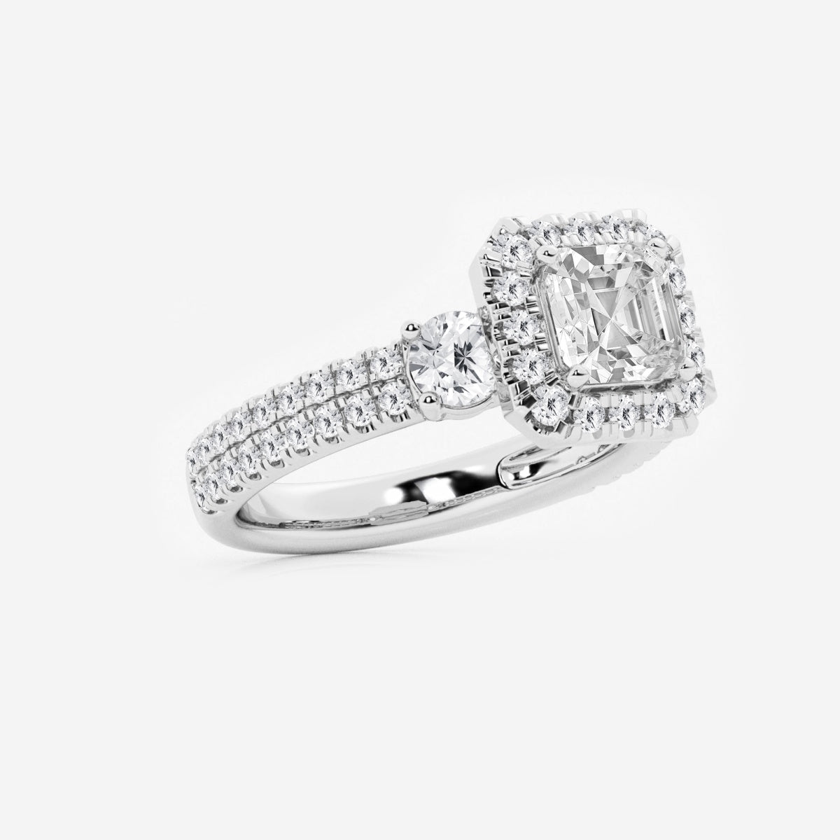 Adriana - Double Row Halo Engagement Ring