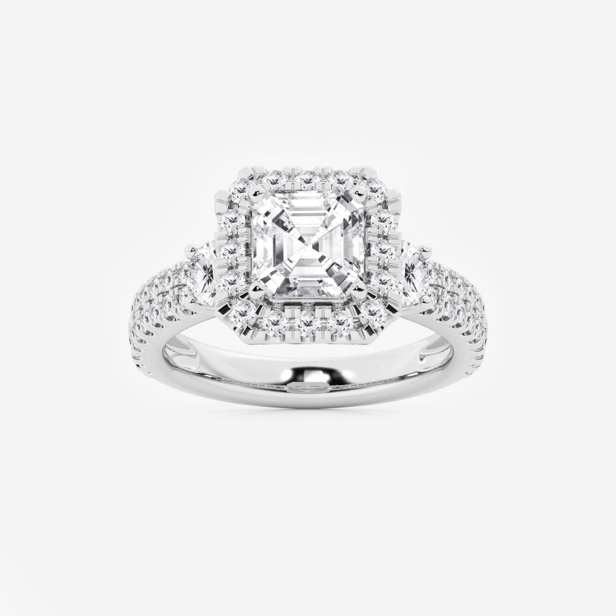 Adriana - Double Row Halo Engagement Ring