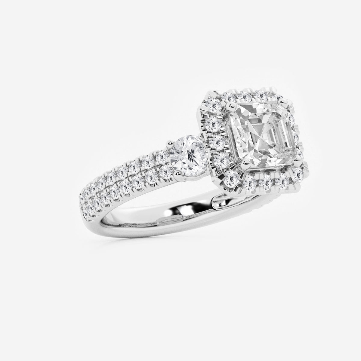 Adriana - Double Row Halo Engagement Ring