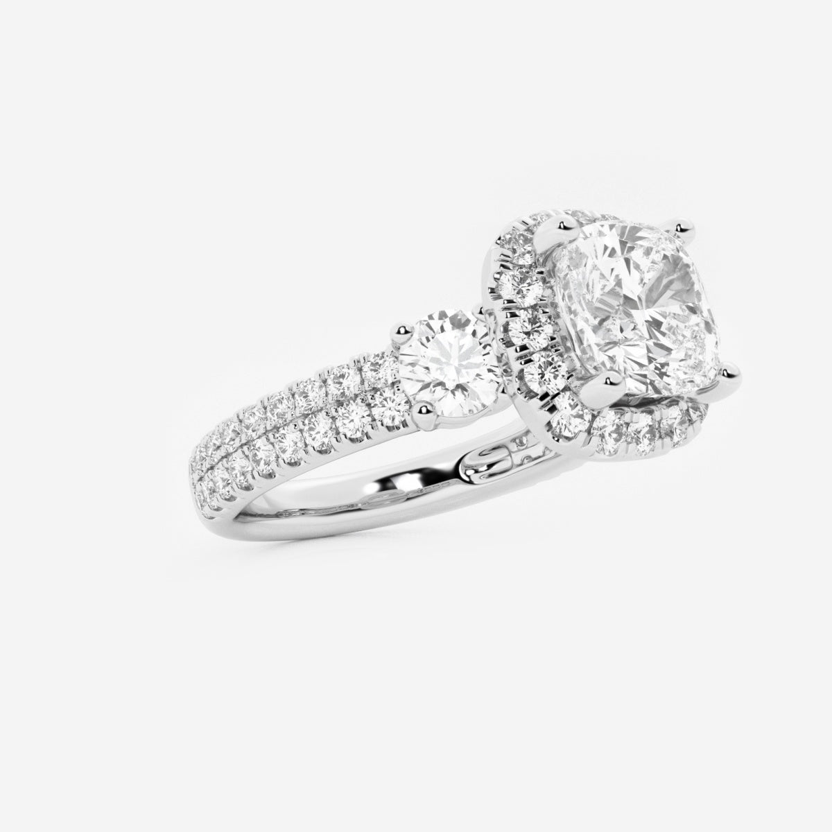 Adriana - Double Row Halo Engagement Ring