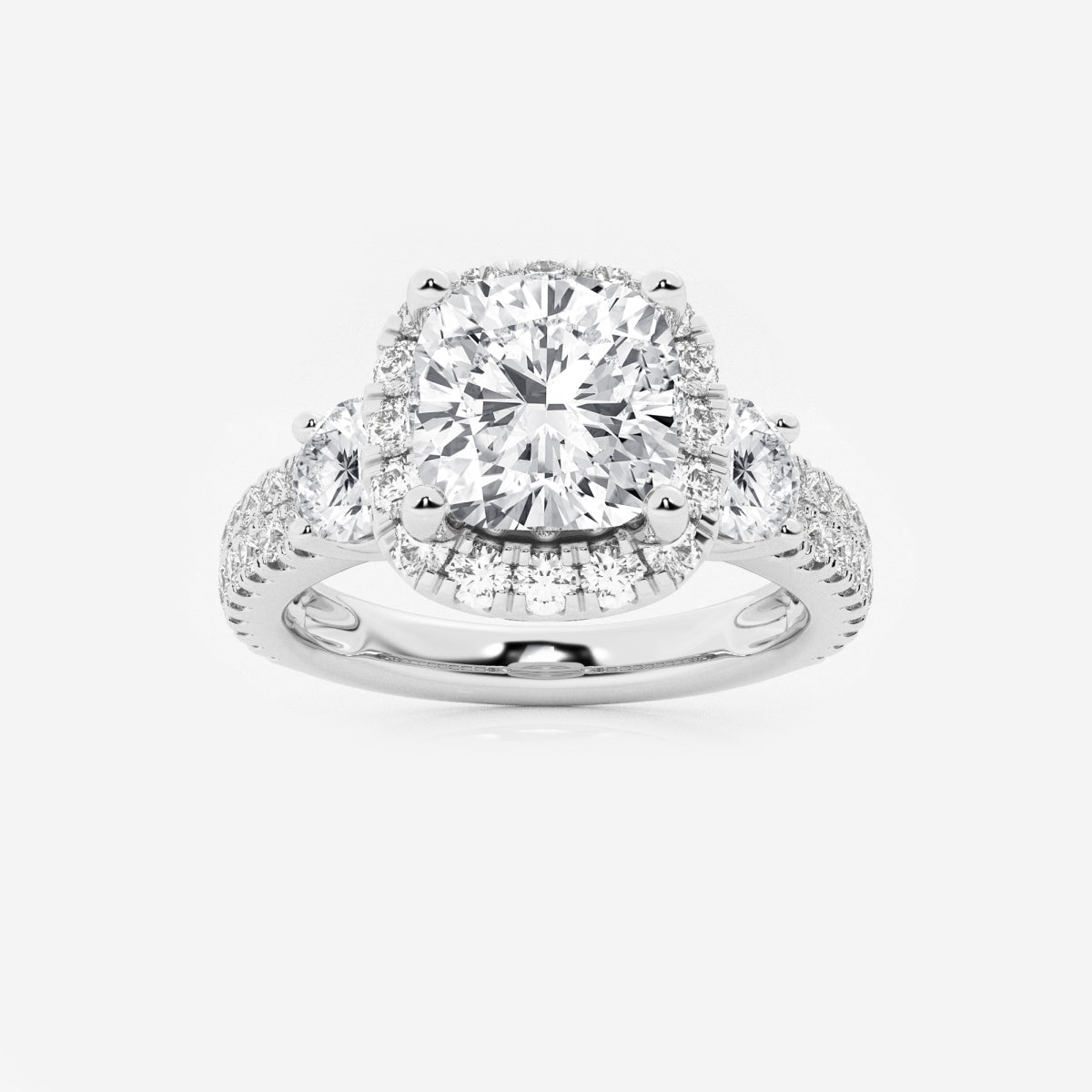 Adriana - Double Row Halo Engagement Ring