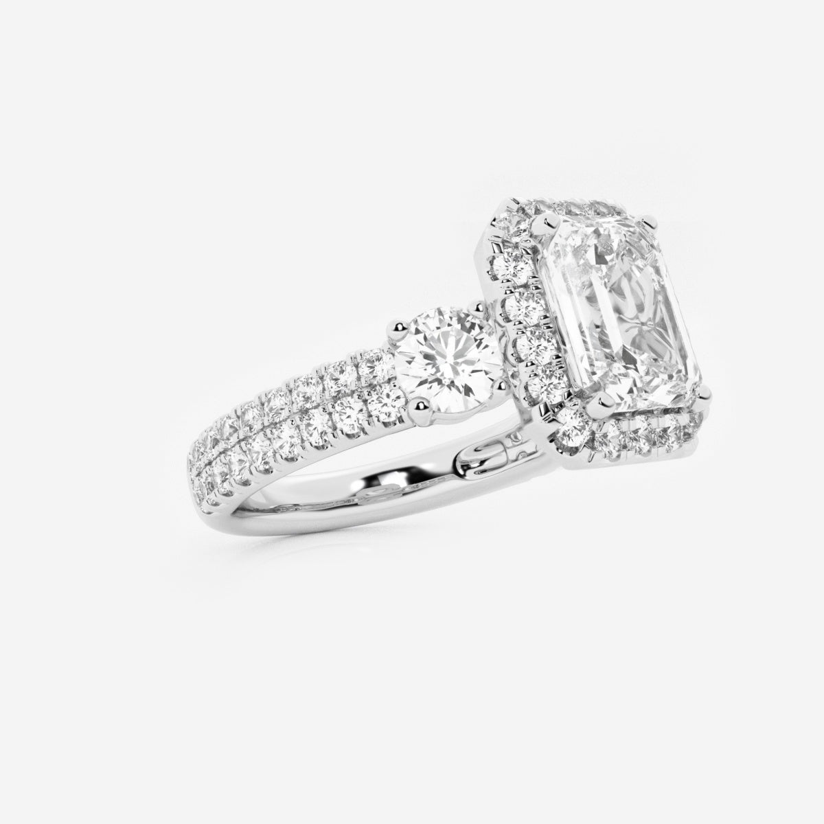 Adriana - Double Row Halo Engagement Ring