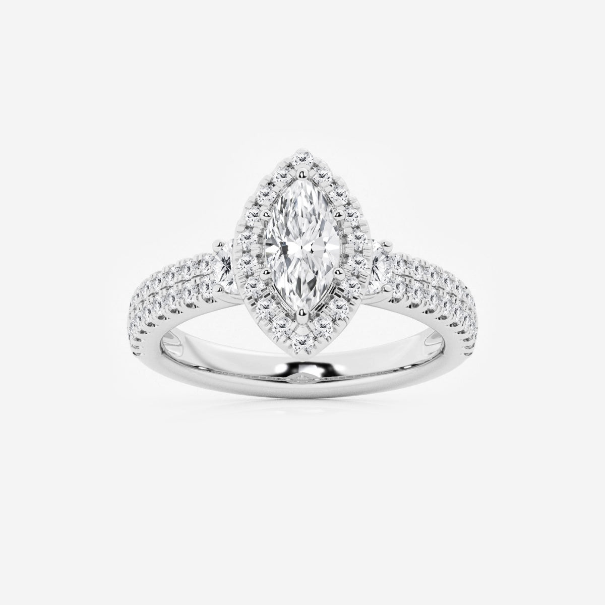 Adriana - Double Row Halo Engagement Ring