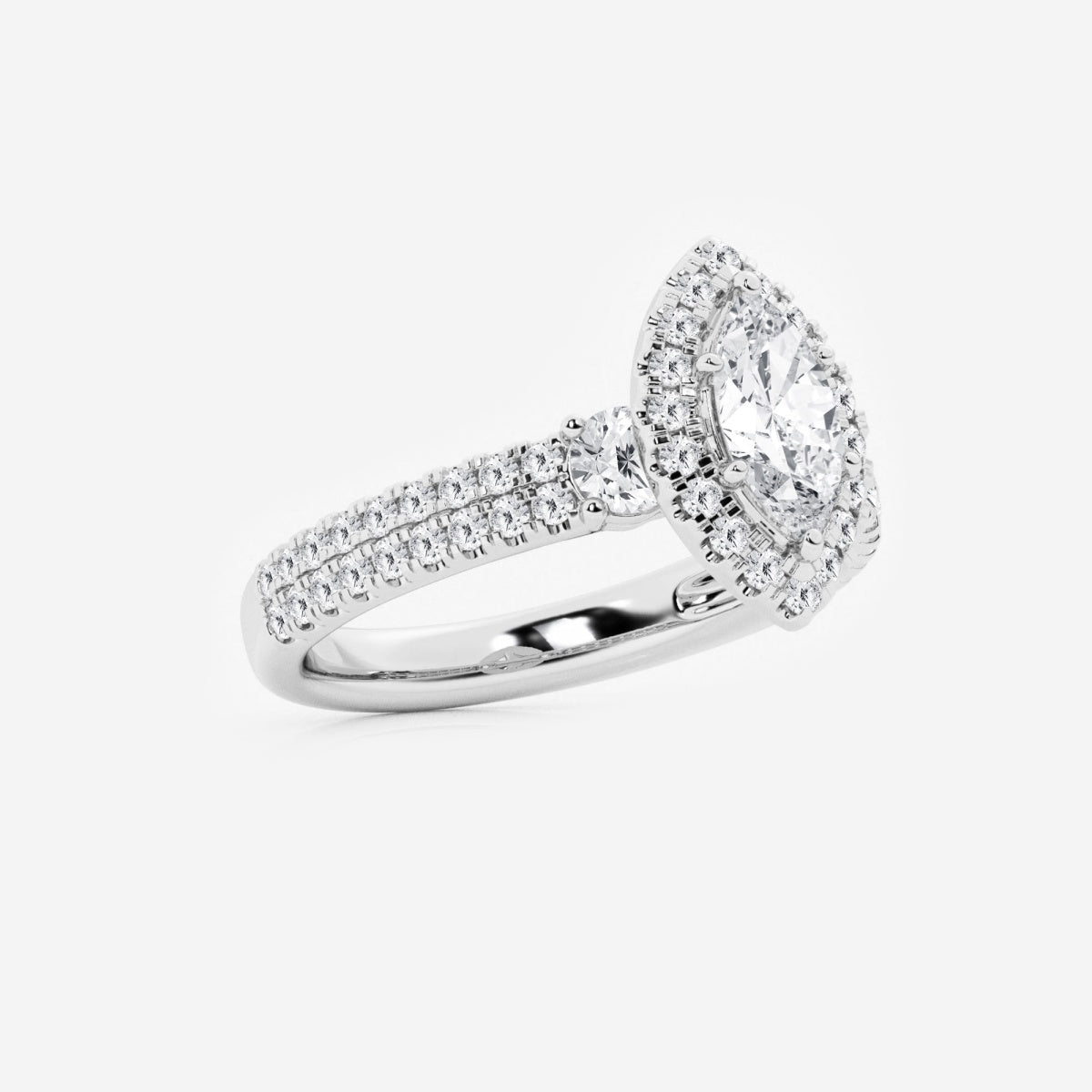 Adriana - Double Row Halo Engagement Ring