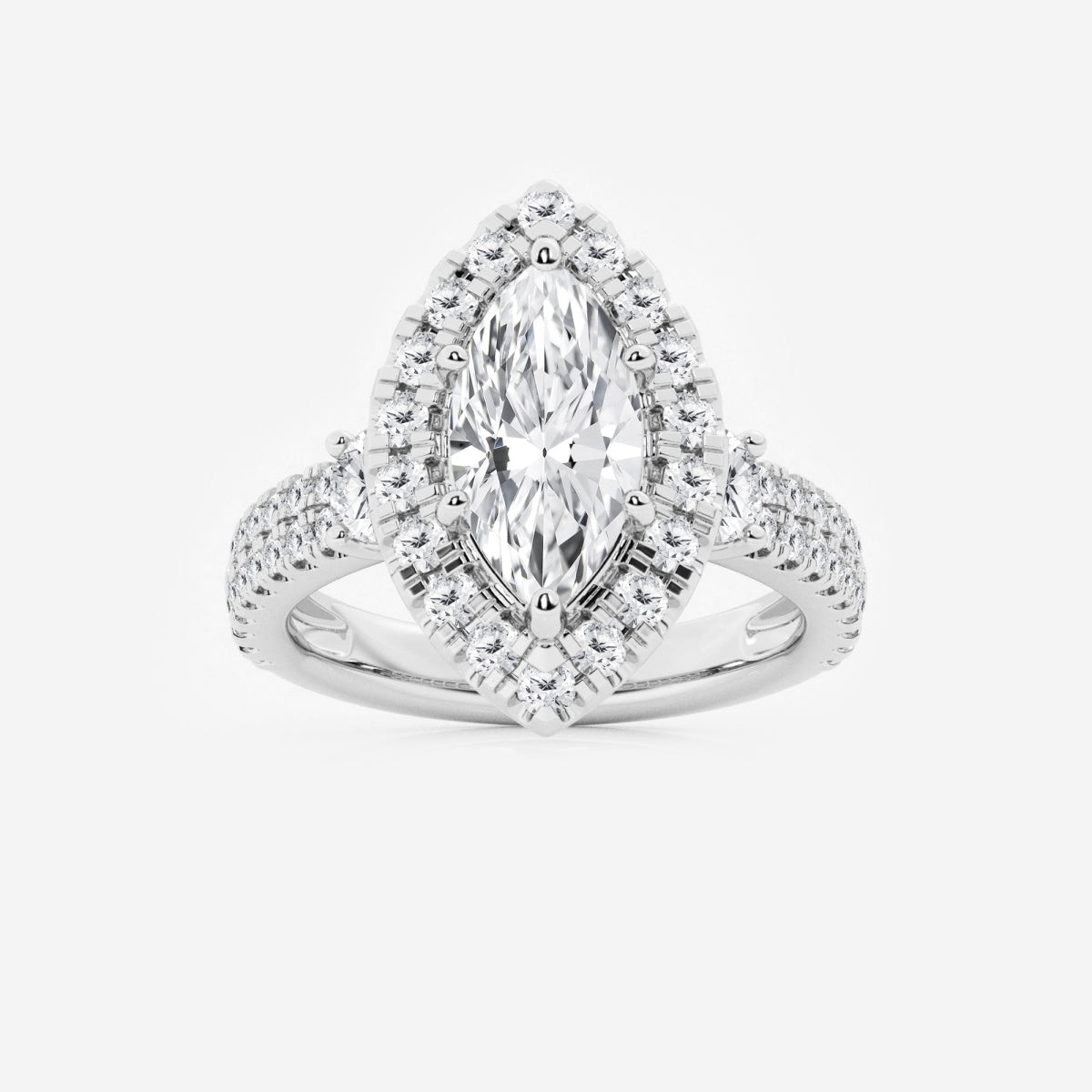 Adriana - Double Row Halo Engagement Ring