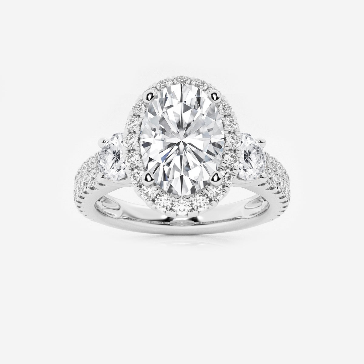 Adriana - Double Row Halo Engagement Ring