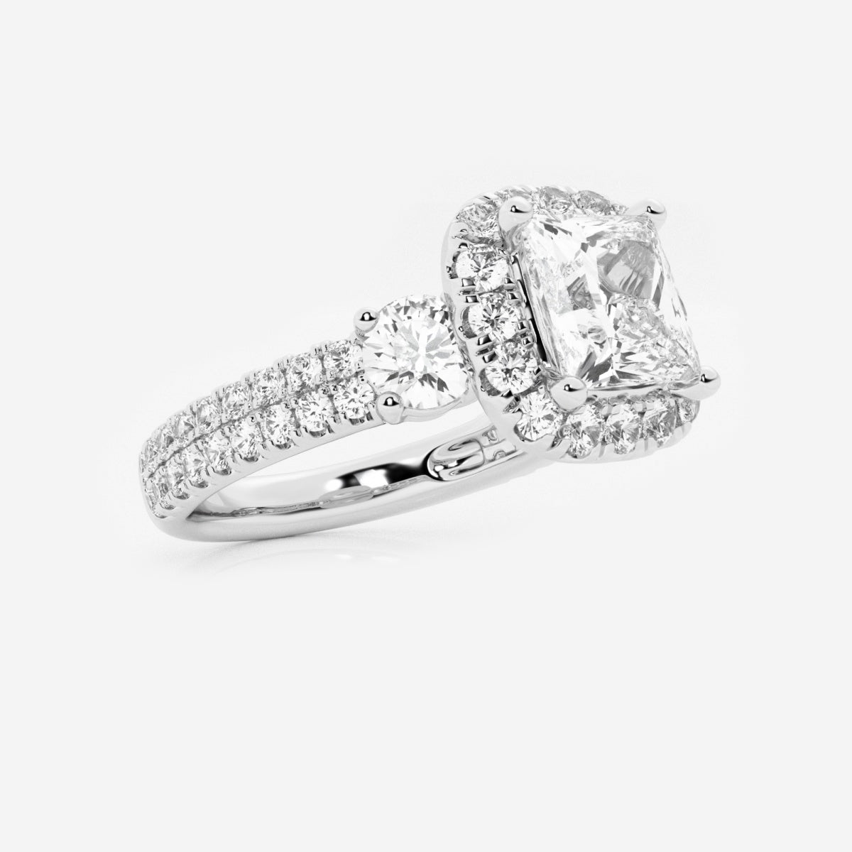 Adriana - Double Row Halo Engagement Ring