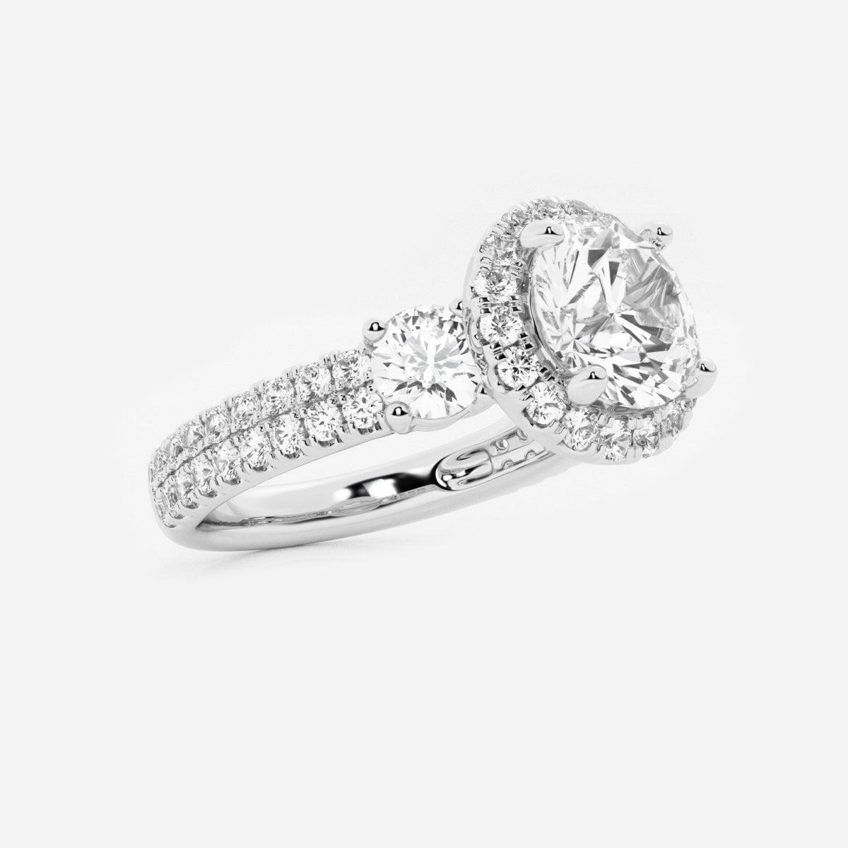 Adriana - Double Row Halo Engagement Ring