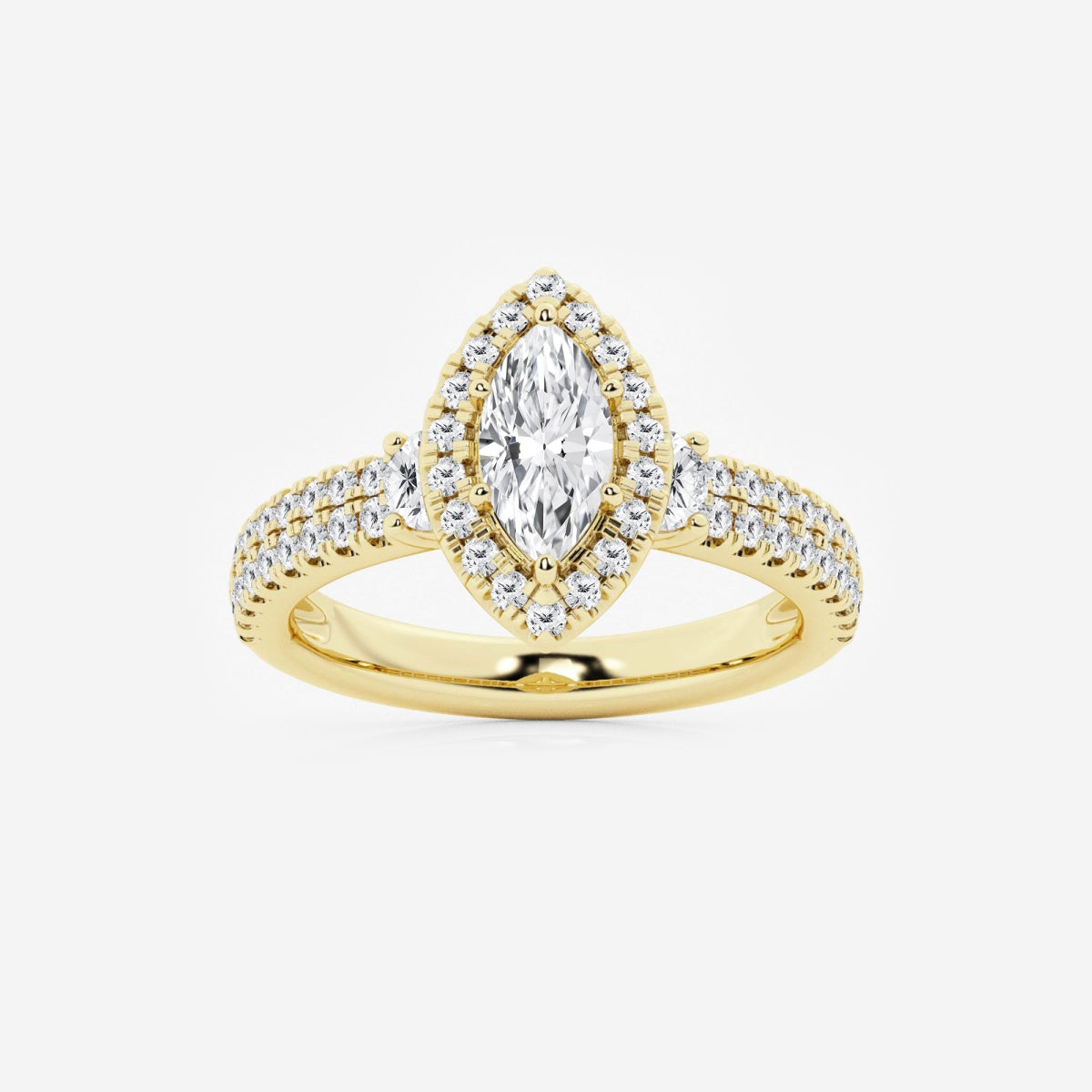 Adriana - Double Row Halo Engagement Ring