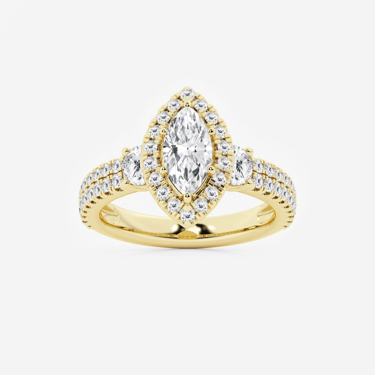 Adriana - Double Row Halo Engagement Ring