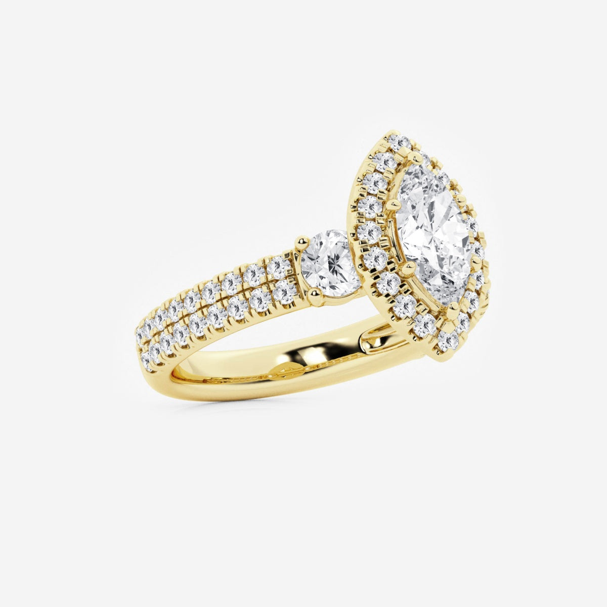 Adriana - Double Row Halo Engagement Ring