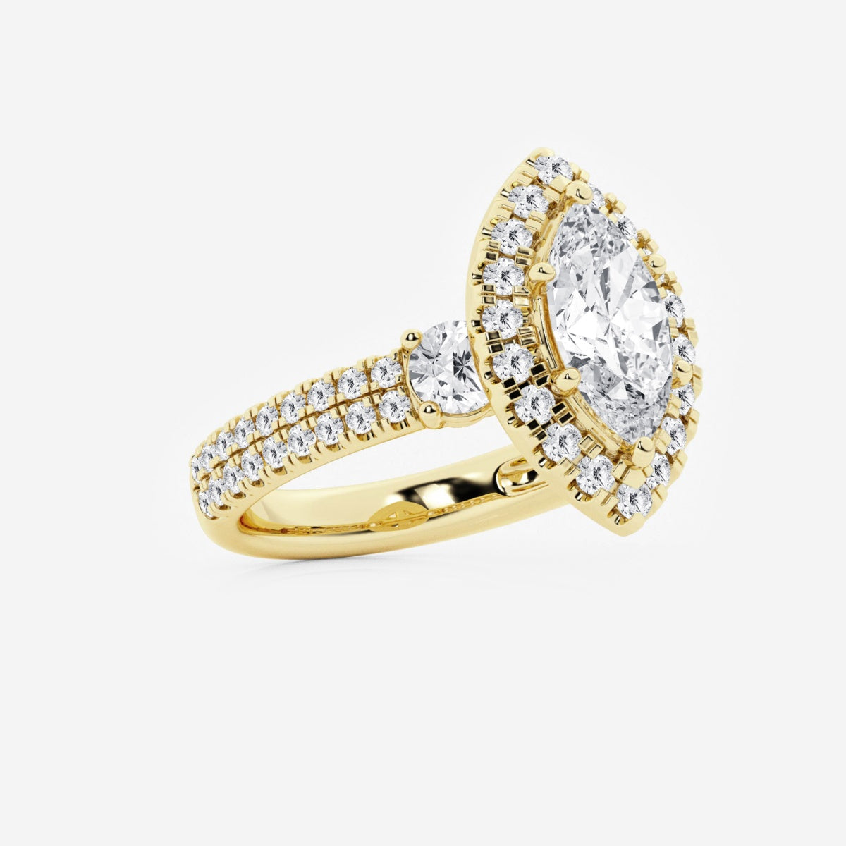 Adriana - Double Row Halo Engagement Ring