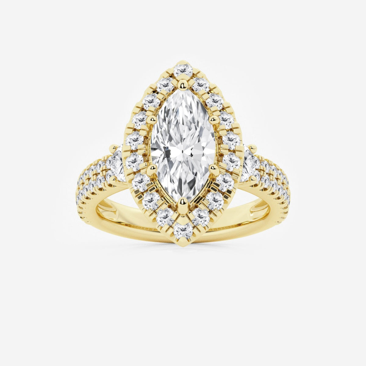 Adriana - Double Row Halo Engagement Ring