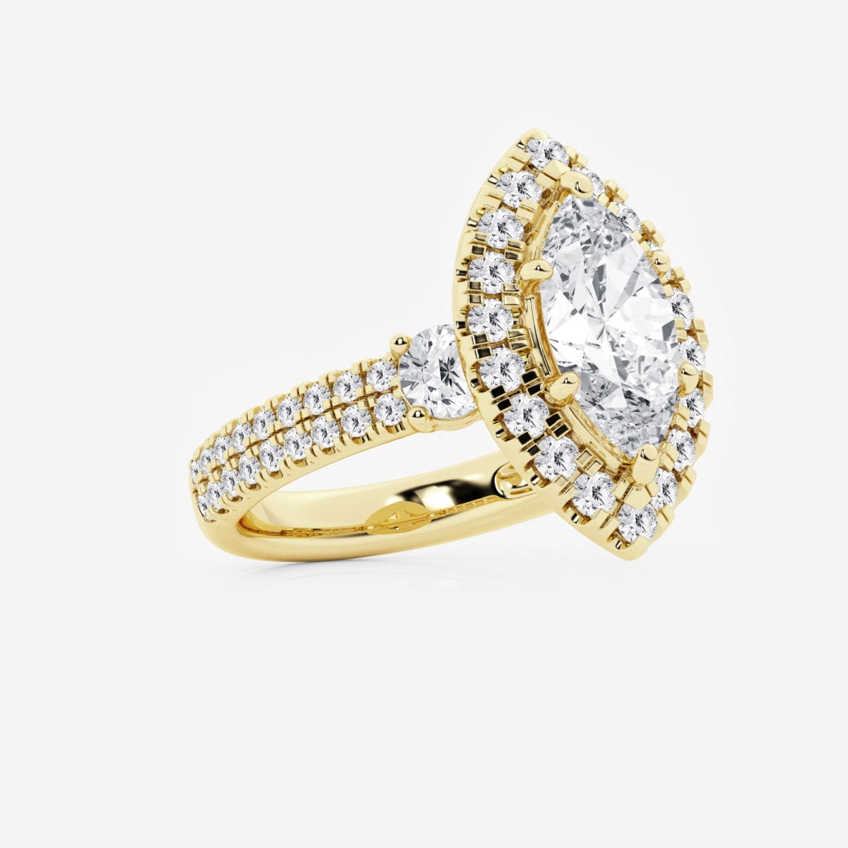 Adriana - Double Row Halo Engagement Ring