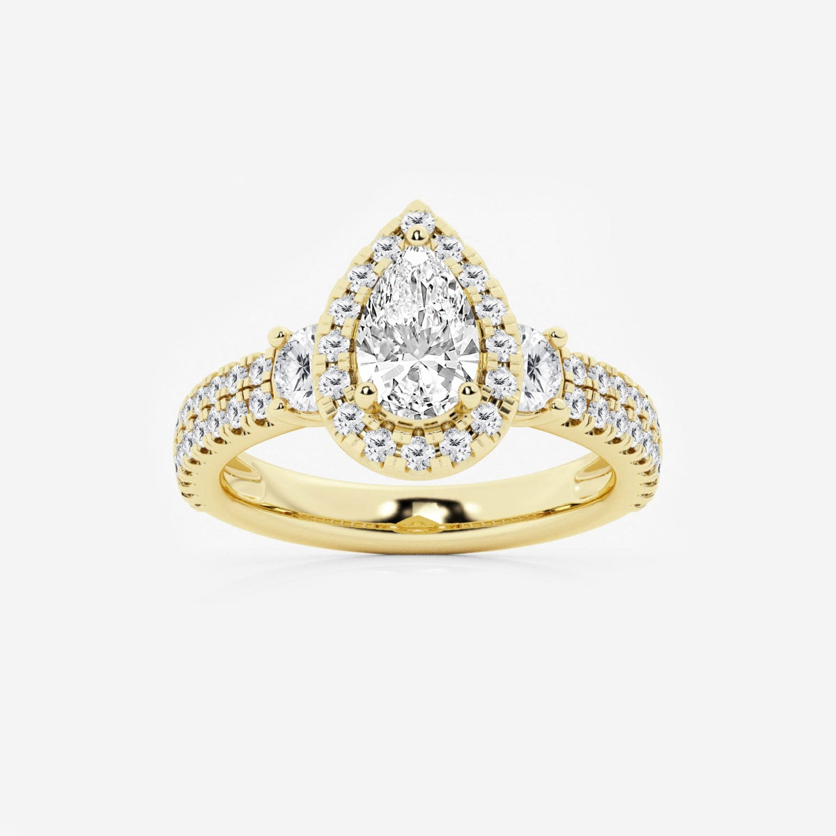 Adriana - Double Row Halo Engagement Ring