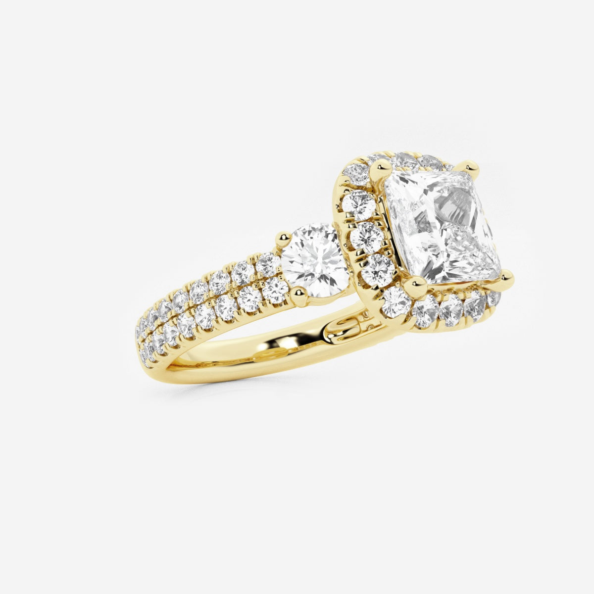 Adriana - Double Row Halo Engagement Ring