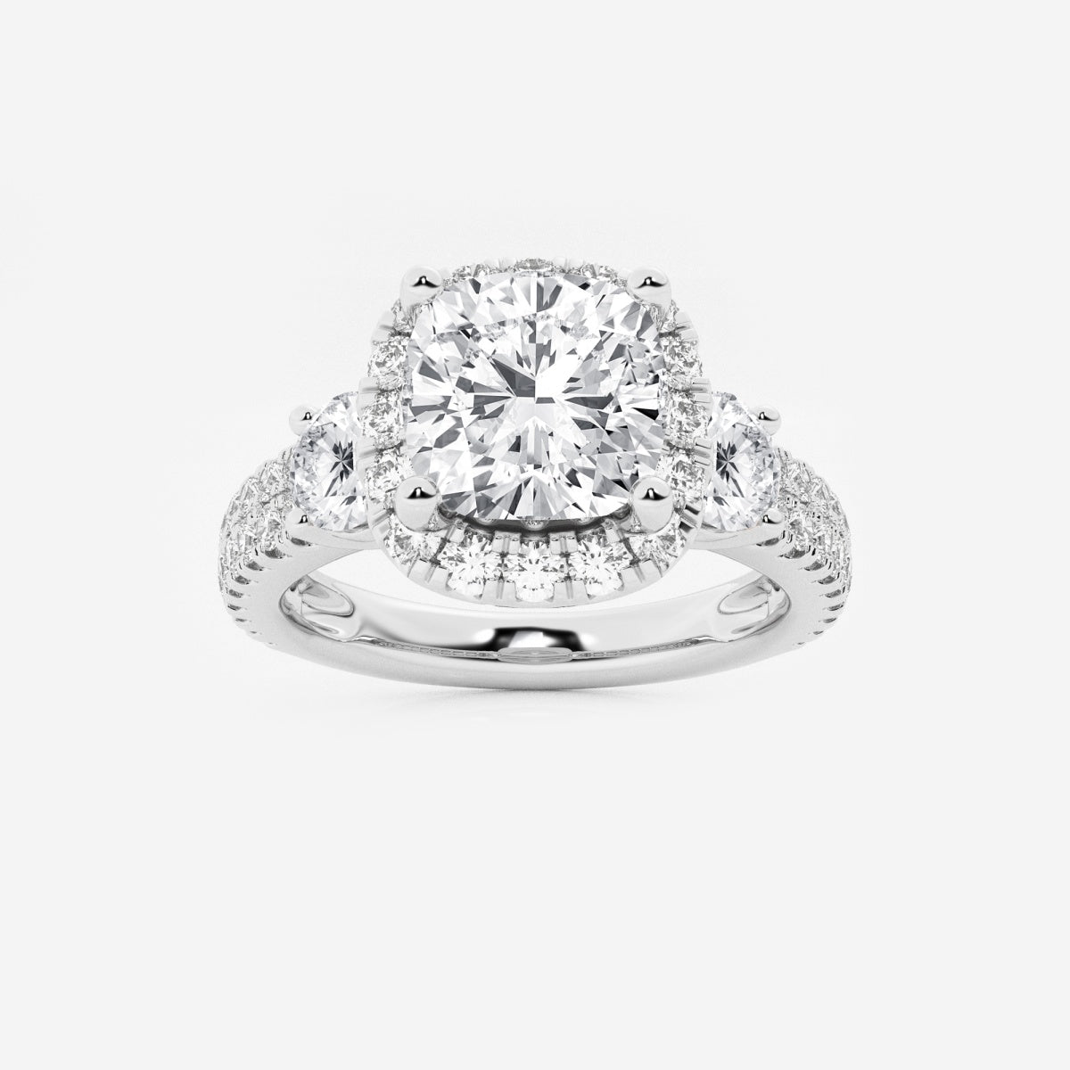 Adriana - Double Row Halo Engagement Ring