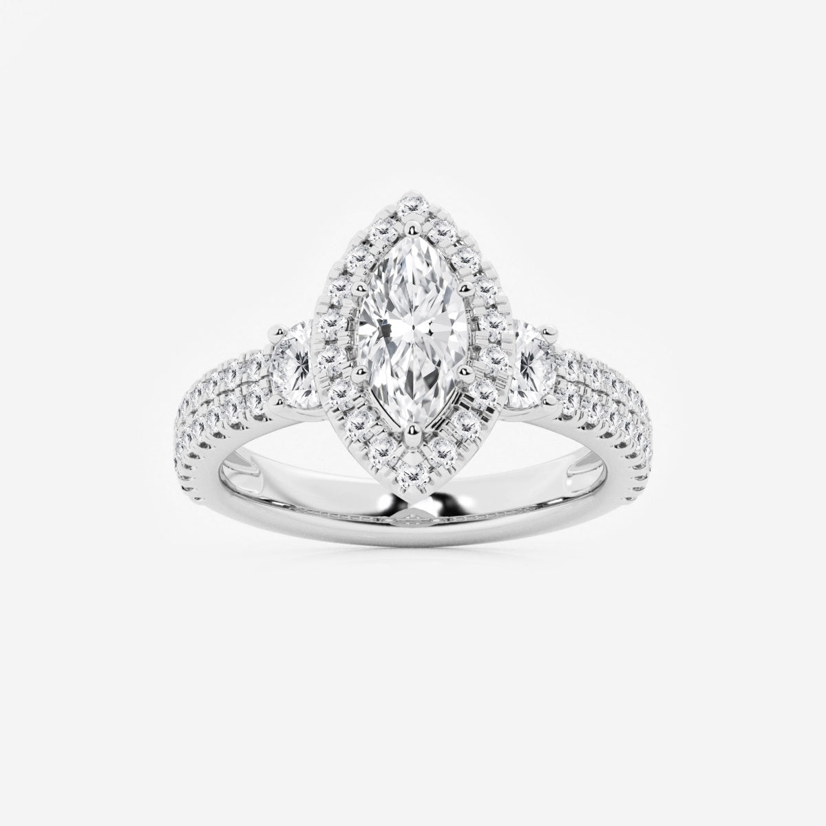 Adriana - Double Row Halo Engagement Ring