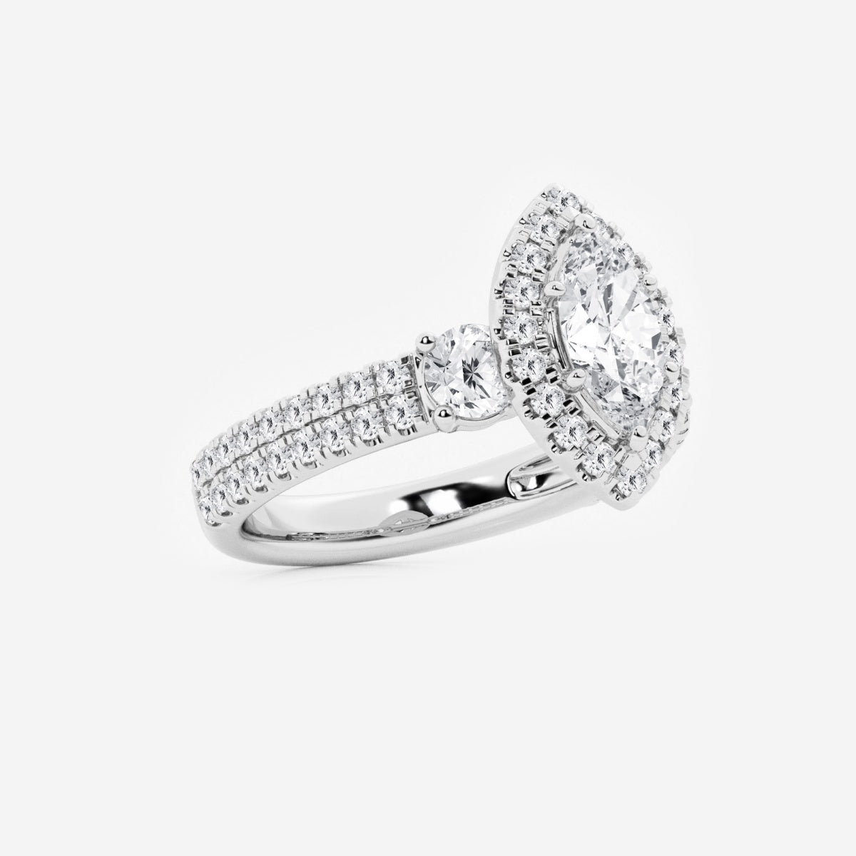 Adriana - Double Row Halo Engagement Ring