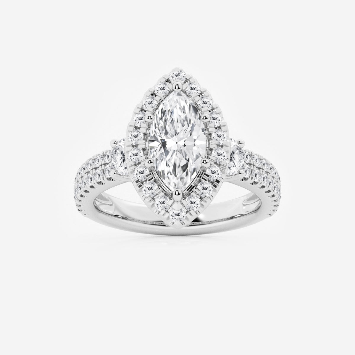 Adriana - Double Row Halo Engagement Ring